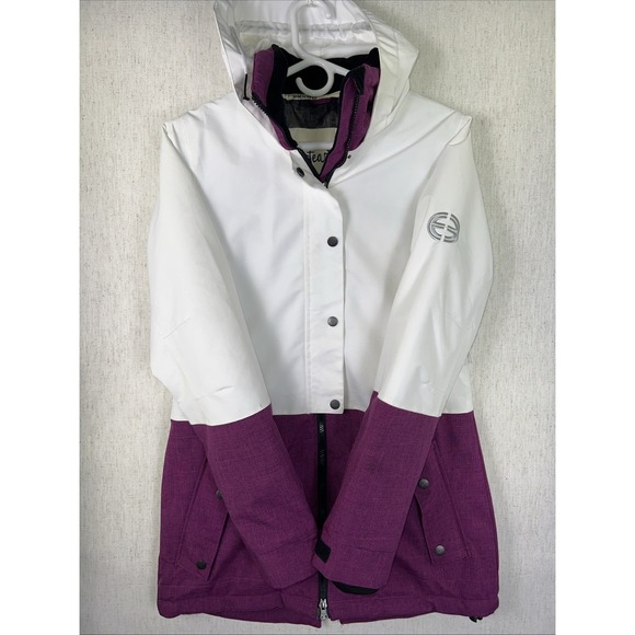 Planet Earth Women's Medium Snowboarding Ski Jacket White & Purple - Picture 1 of 8